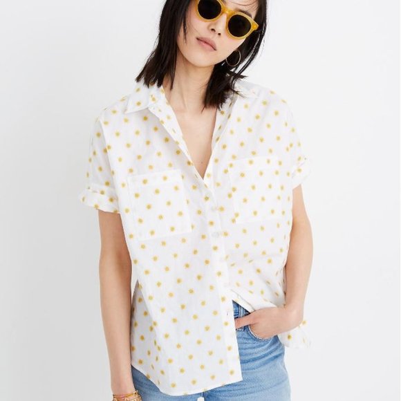 Madewell Tops - Madewell Sun Embroidered Courier Shirt